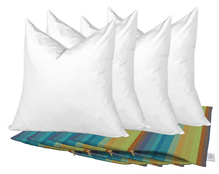 Set of 4 Square Zippered Throw Pillow Covers with Inserts | Sunbrella Patterns