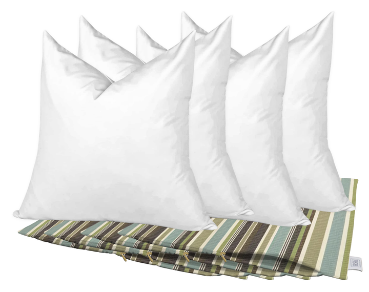 Set of 4 Square Zippered Throw Pillow Covers with Inserts | Sunbrella Patterns