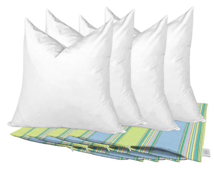 Set of 4 Square Zippered Throw Pillow Covers with Inserts | Sunbrella Patterns