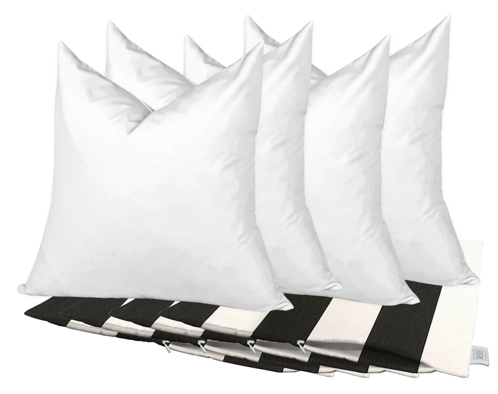 Set of 4 Square Zippered Throw Pillow Covers with Inserts | Sunbrella Patterns