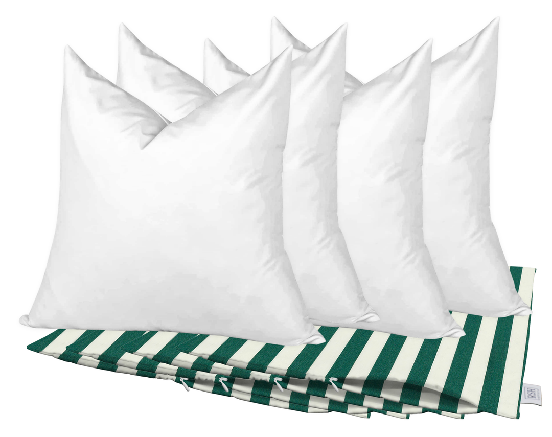 Set of 4 Square Zippered Throw Pillow Covers with Inserts | Sunbrella Patterns