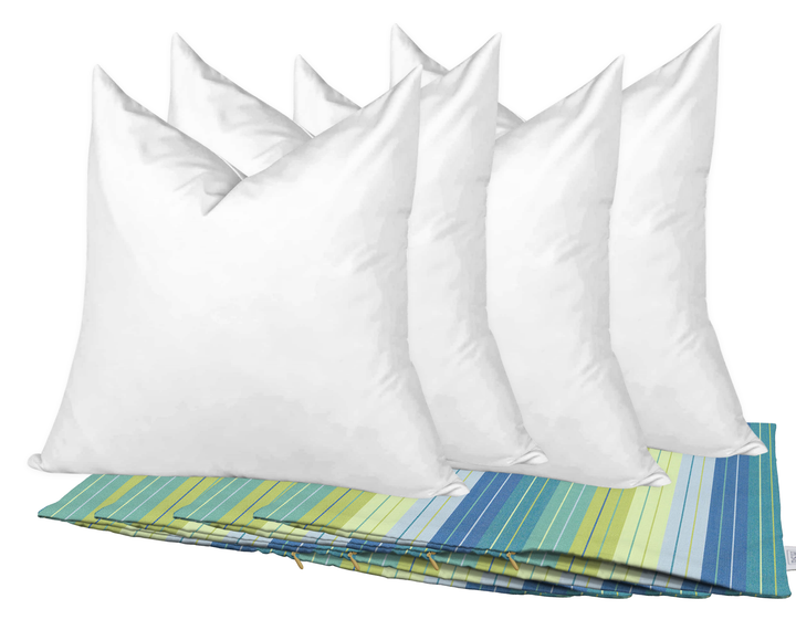 Set of 4 Square Zippered Throw Pillow Covers with Inserts | Sunbrella Patterns