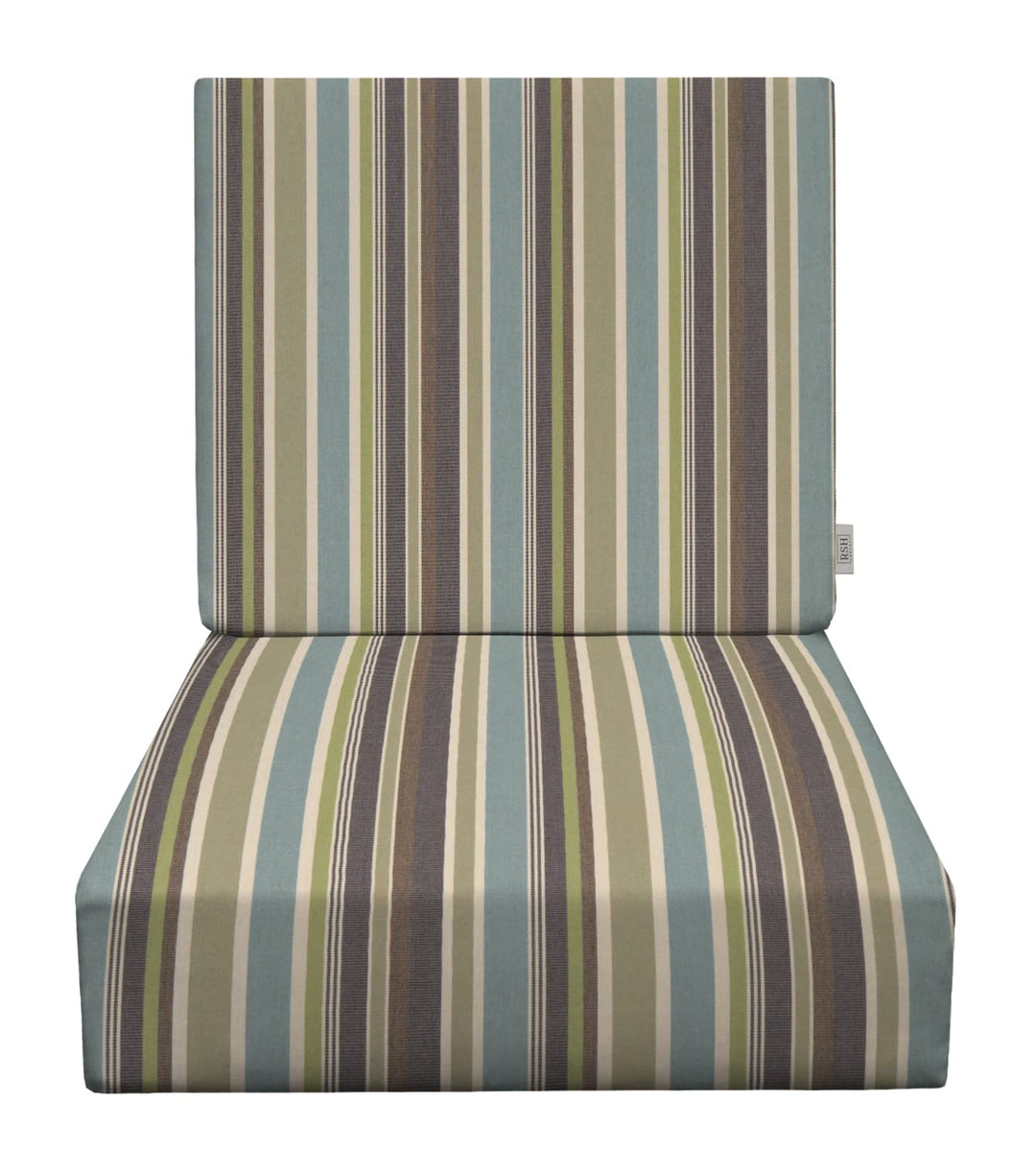Deep Seating Foam Back Chair Cushion Set | Sunbrella Performance Fabric | Sunbrella Brannon Whisper - RSH Decor