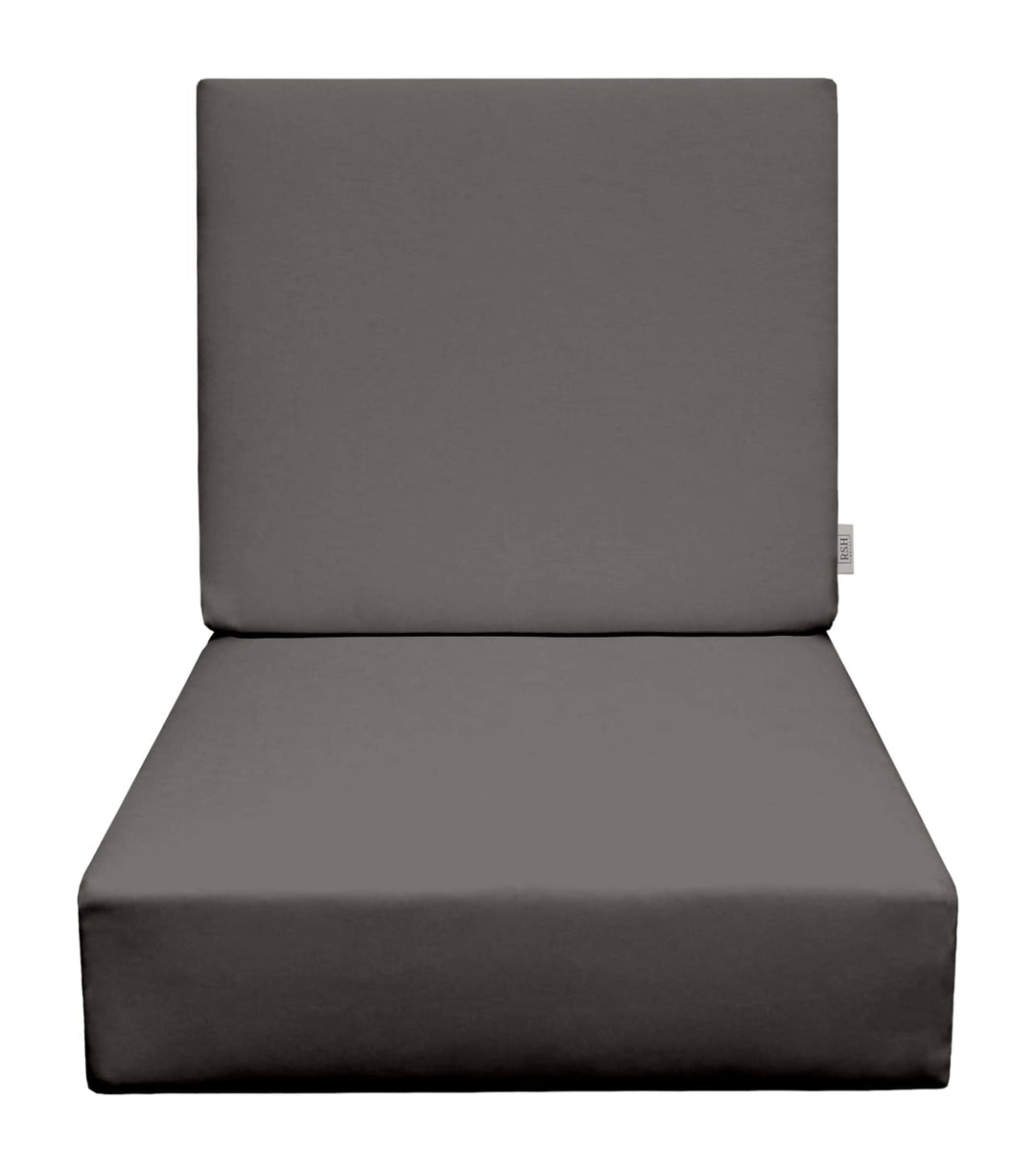 Deep Seating Foam Back Chair Cushion Set | Sunbrella Performance Fabric | Sunbrella Canvas Charcoal - RSH Decor