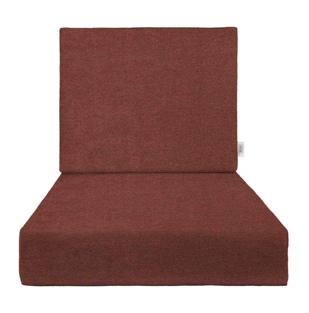 Deep Seating Foam Back Chair Cushion | Sunbrella Performance Fabric | Garnet & Black Collection - RSH Decor