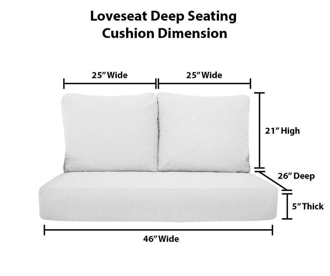 Deep Seating Loveseat Cushion Set | 46" x 26" | Sunbrella Performance Fabric | Sunbrella Astoria Sunset - RSH Decor