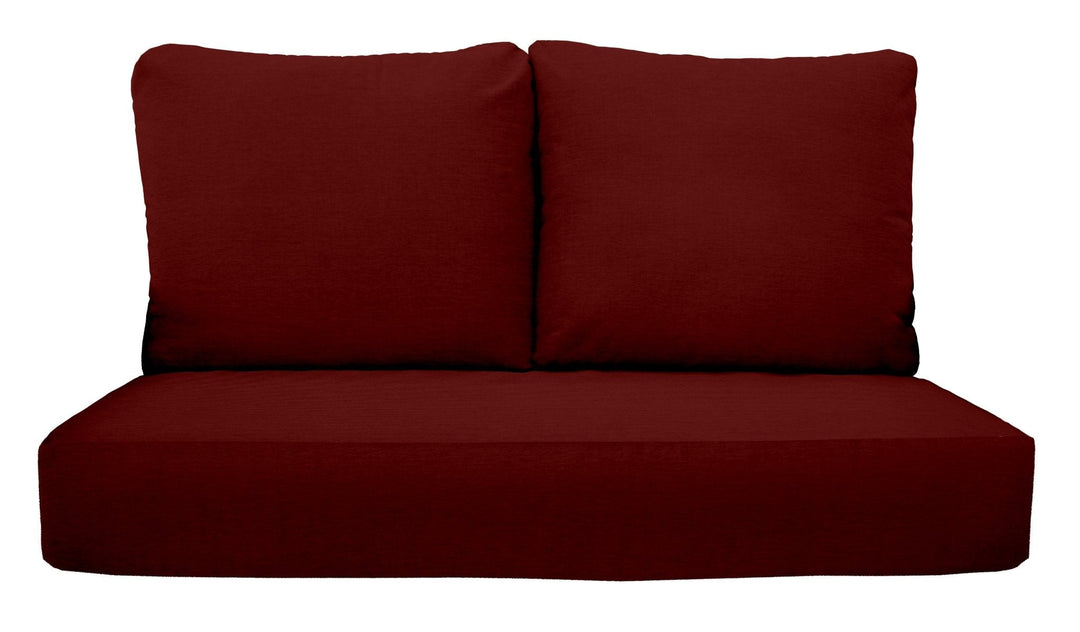 Deep Seating Loveseat Cushion Set | 46" x 26" | Sunbrella Performance Fabric | Sunbrella Canvas Burgundy - RSH Decor