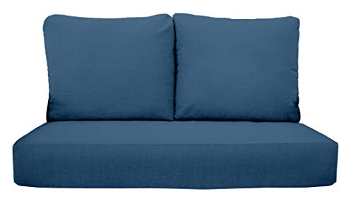 Deep Seating Loveseat Cushion Set | 46" x 26" | Sunbrella Performance Fabric | Sunbrella Canvas Capri Blue - RSH Decor