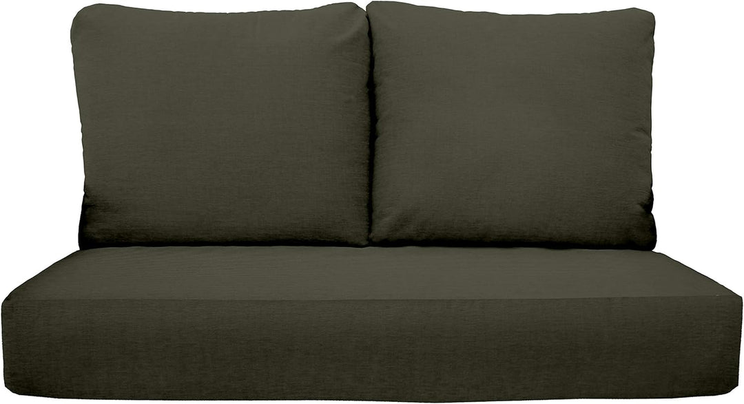 Deep Seating Loveseat Cushion Set | 46" x 26" | Sunbrella Performance Fabric | Sunbrella Canvas Charcoal - RSH Decor