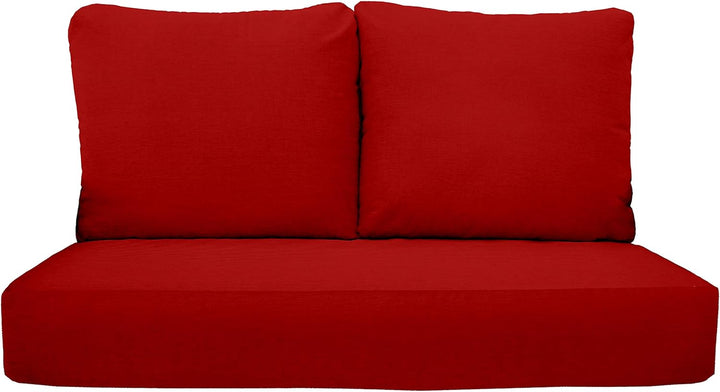 Deep Seating Loveseat Cushion Set | 46" x 26" | Sunbrella Performance Fabric | Sunbrella Canvas Jockey Red - RSH Decor