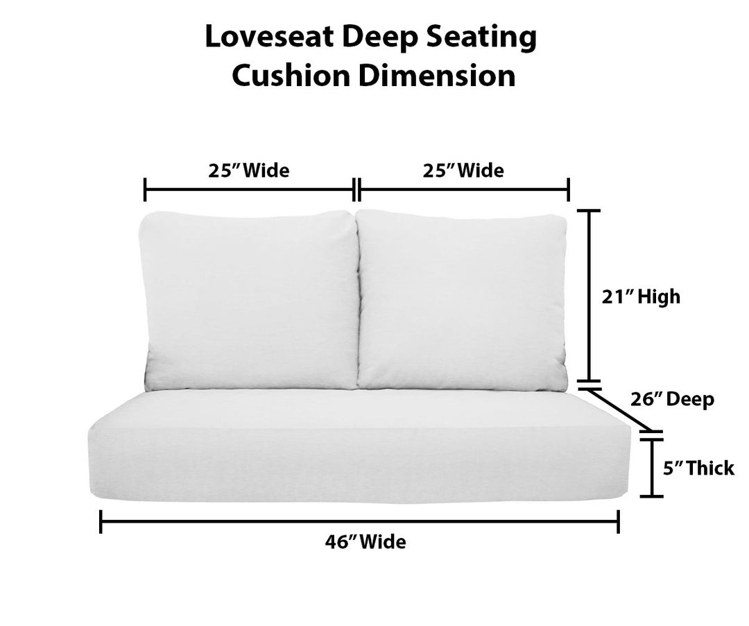 Deep Seating Loveseat Cushion Set | 46" x 26" | Sunbrella Performance Fabric | Sunbrella Canvas Melon - RSH Decor