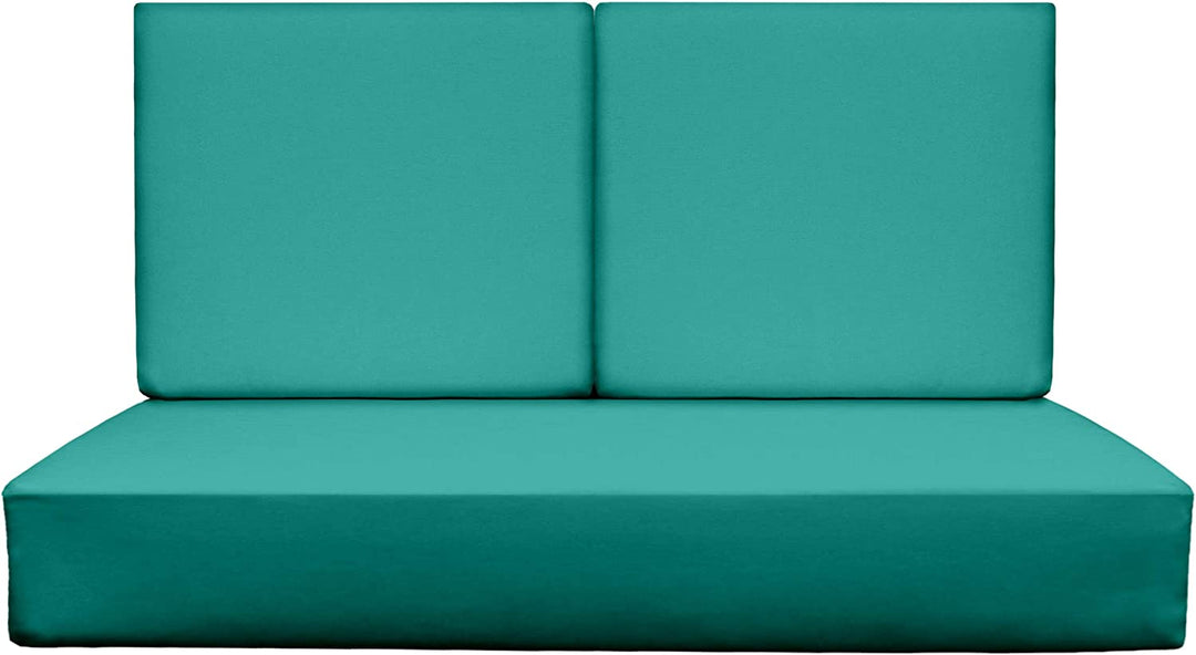Deep Seating Loveseat Cushion Set with Foam Backs | 1 Loveseat 46” W x 26” D x 5" & 2 Foam Backs 23” W x 21” H x 3" | Cancun Blue | SUMMER FLASH SALE - RSH Decor