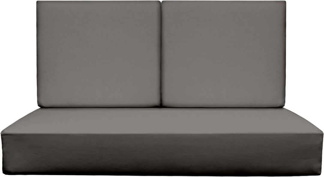 Deep Seating Loveseat Cushion Set with Foam Backs | 1 Loveseat 46” W x 26” D x 5" & 2 Foam Backs 23” W x 21” H x 3" | Grey | SUMMER FLASH SALE - RSH Decor
