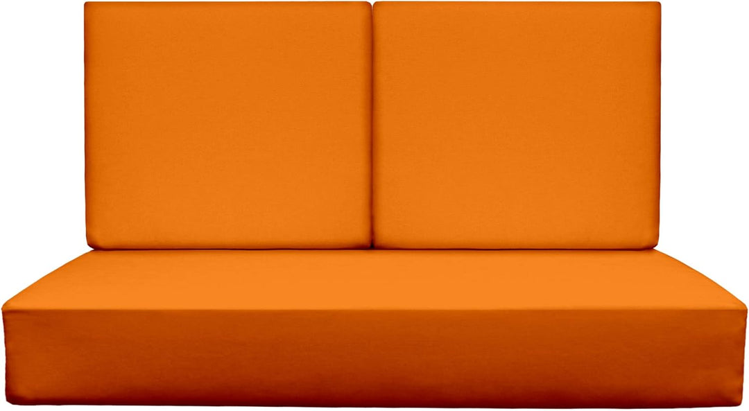 Deep Seating Loveseat Cushion Set with Foam Backs | 1 Loveseat 46” W x 26” D x 5" & 2 Foam Backs 23” W x 21” H x 3" | Orange | SUMMER FLASH SALE - RSH Decor