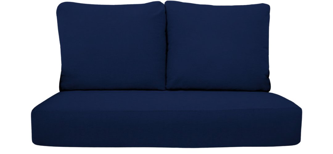 Deep Seating Loveseat Cushion Set with Pillow Backs | 1 Loveseat Cushion 46”W x 24”D x 5" & 2 Pillow Backs 25”W x 21”H | Navy | SUMMER FLASH SALE - RSH Decor