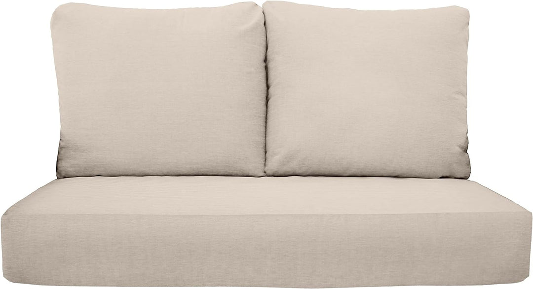Deep Seating Loveseat Cushion Set with Pillow Backs | All Weather Polyester Fabric | 1 Loveseat Cushion 46”W x 24”D x 5" & 2 Pillow Backs 25”W x 21”H | SPRING FLASH SALE - RSH Decor