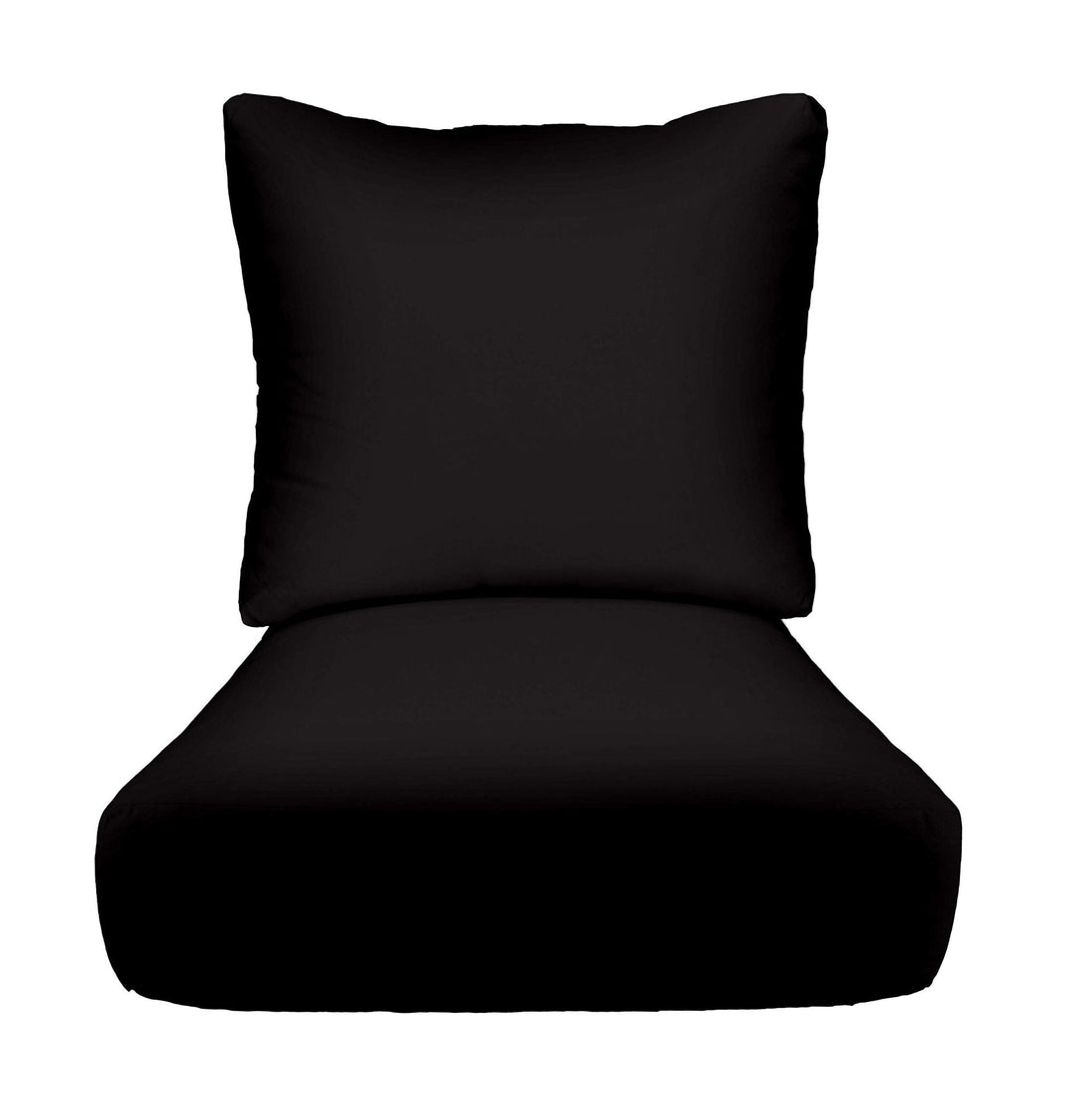 Deep Seating Pillow Back Chair Cushion Set | Sunbrella Performance Fabric | Sunbrella Canvas Black - RSH Decor