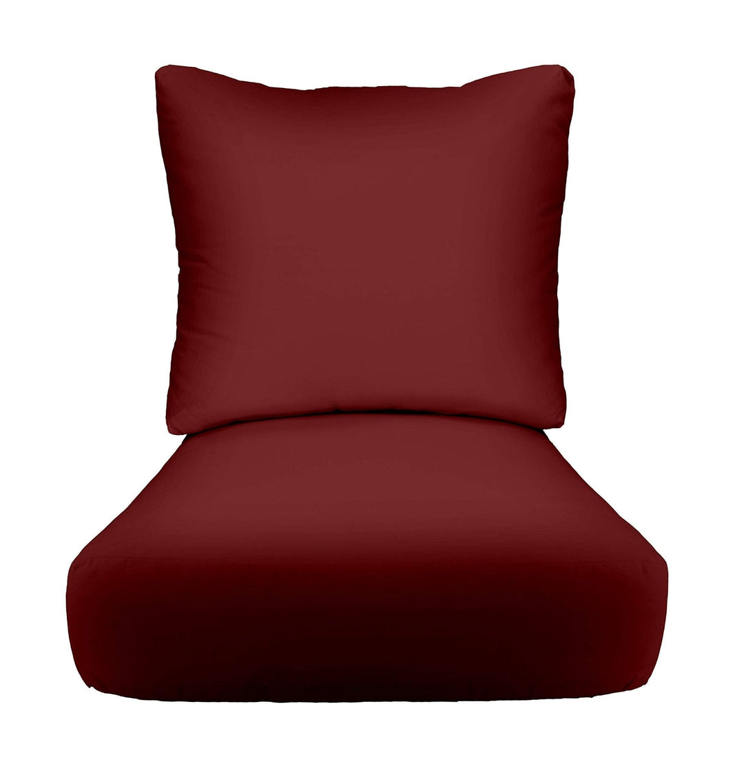 Deep Seating Pillow Back Chair Cushion Set | Sunbrella Performance Fabric | Sunbrella Canvas Burgundy - RSH Decor