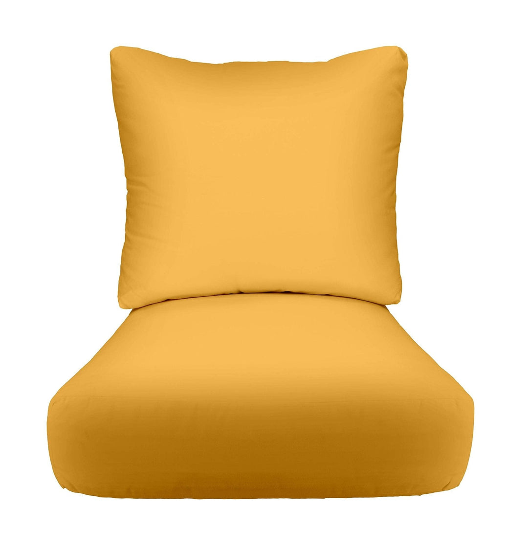 Deep Seating Pillow Back Chair Cushion Set | Sunbrella Performance Fabric | Sunbrella Canvas Buttercup Yellow - RSH Decor