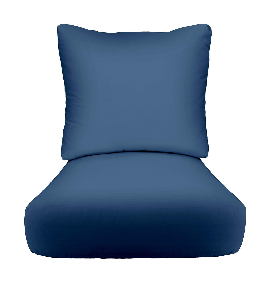 Deep Seating Pillow Back Chair Cushion Set | Sunbrella Performance Fabric | Sunbrella Canvas Capri Blue - RSH Decor