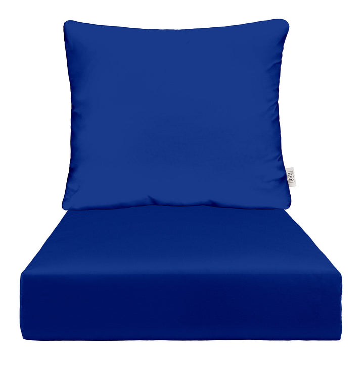 Deep Seating Pillow Back Chair Cushion Set | Sunbrella Performance Fabric | Sunbrella Canvas True Blue - RSH Decor