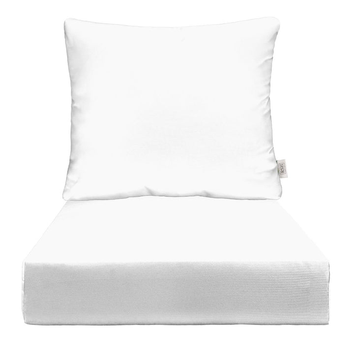 Deep Seating Pillow Back Chair Cushion Set | Sunbrella Performance Fabric | Sunbrella Canvas White - RSH Decor