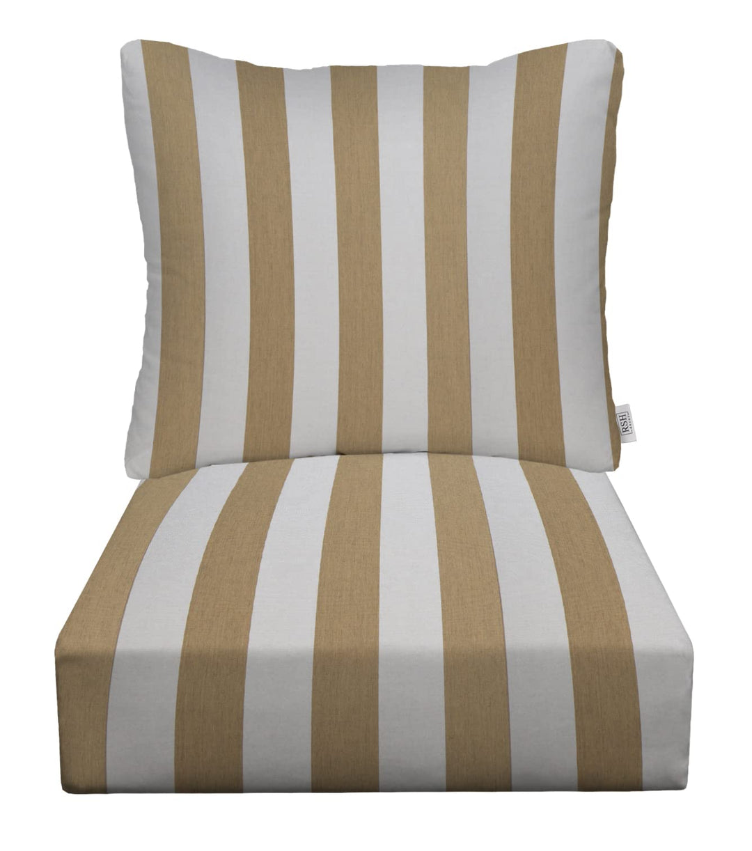 Deep Seating Pillow Back Chair Cushion Set | Sunbrella Performance Fabric | Sunbrella Maxim Heather Beige - RSH Decor