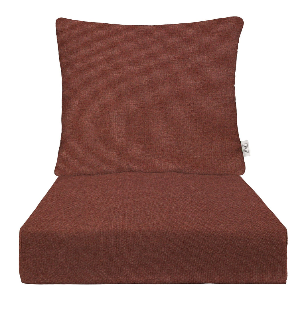 Deep Seating Pillow Back Chair Cushion | Sunbrella Performance Fabric | Garnet & Black Collection - RSH Decor