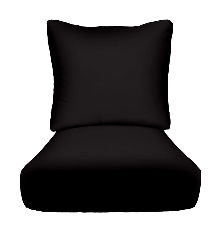 Deep Seating Pillow Back Chair Cushion | Sunbrella Solids | Garnet & Black Collection - RSH Decor