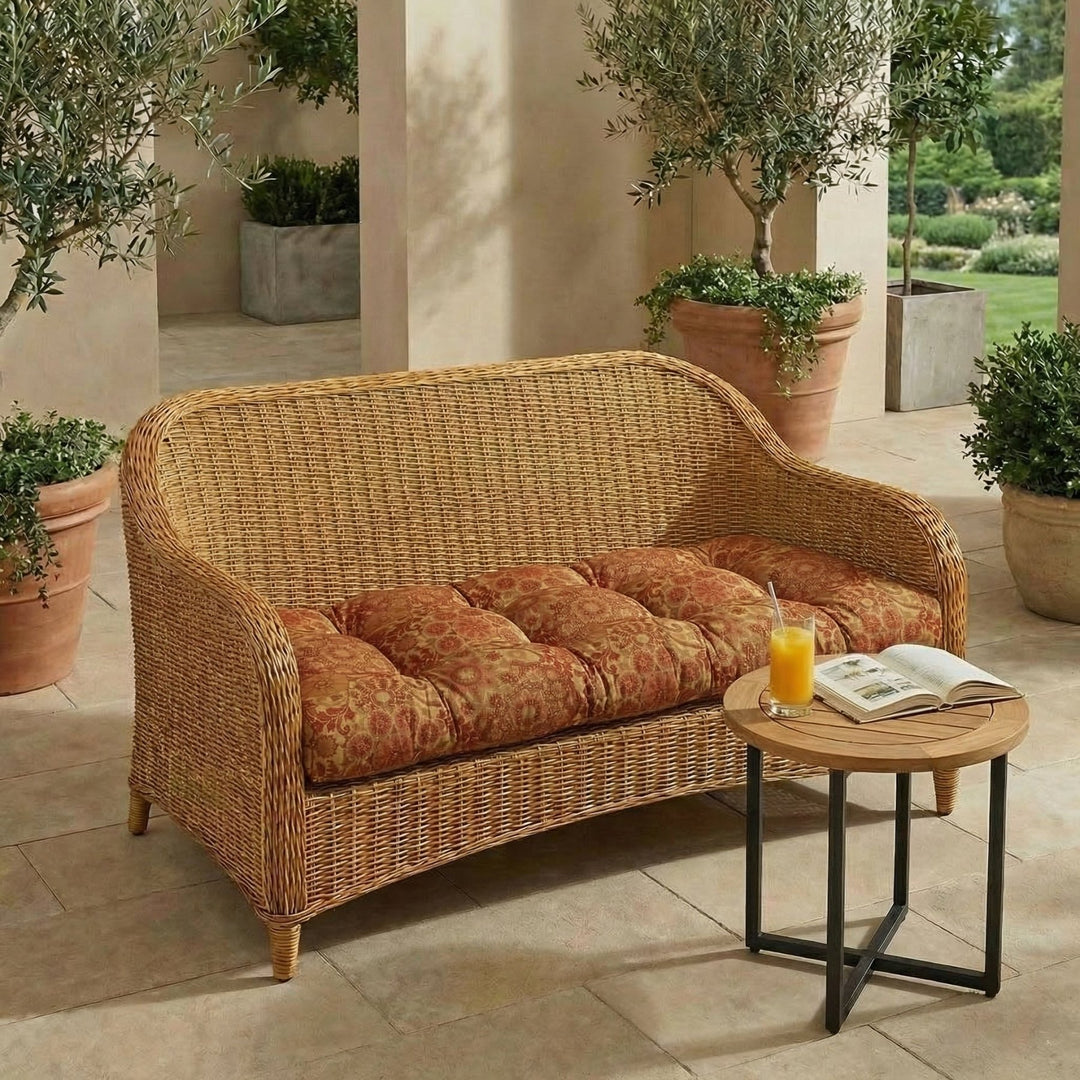 Designer Select Patterns Tufted Wicker Loveseat Cushion - RSH Decor