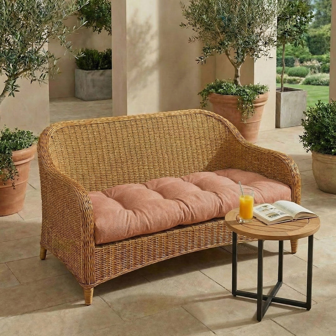 Designer Select Solids Tufted Wicker Loveseat Cushion - RSH Decor