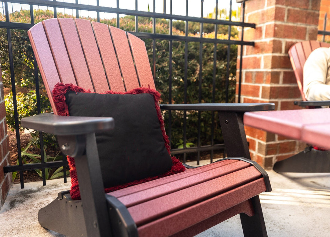 Fanback Classic Adirondack Chairs and Stanton Fire Table Set | Garnet & Black Collection - RSH Decor