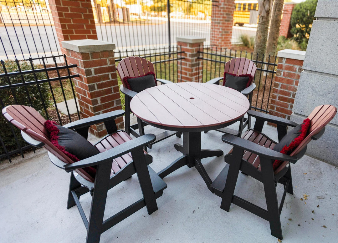 Fanback Counter Arm Chairs and Round Newport Counter Table Set | Garnet & Black Collection - RSH Decor