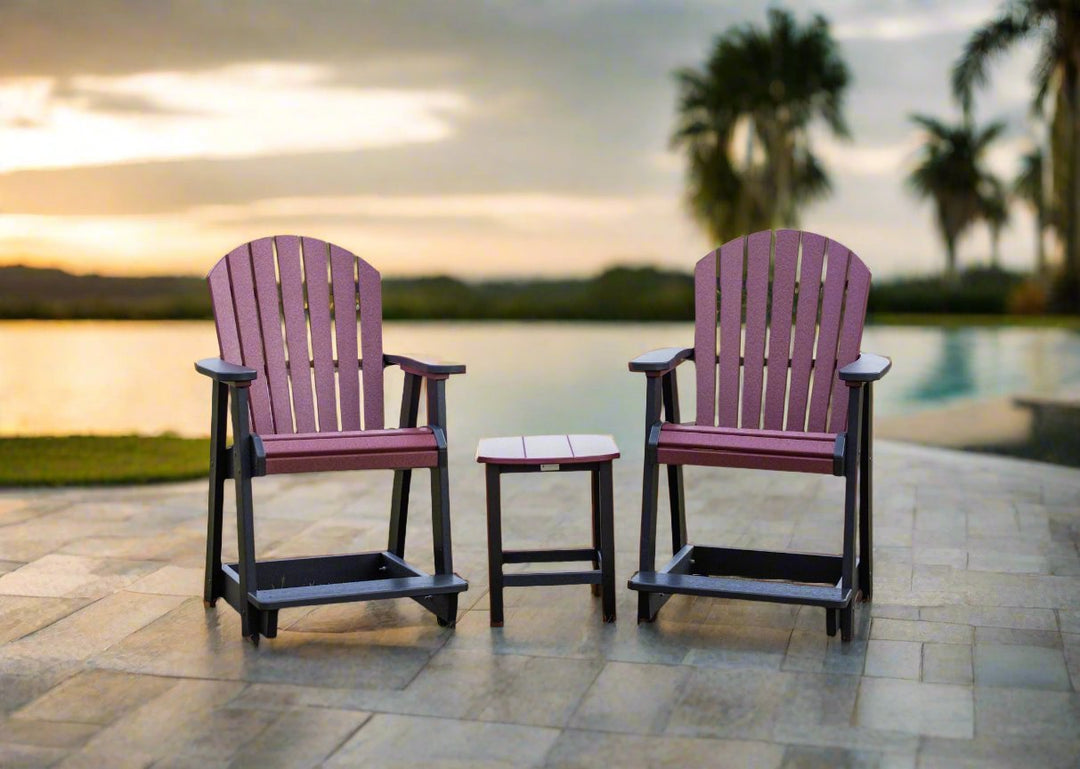 Fanback Counter Arm Chairs and Round Newport Counter Table Set | Garnet & Black Collection - RSH Decor