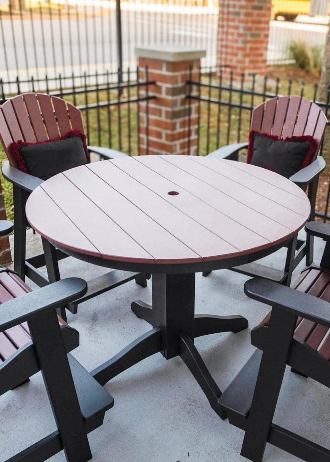 Fanback Counter Arm Chairs and Round Newport Counter Table Set | Garnet & Black Collection - RSH Decor