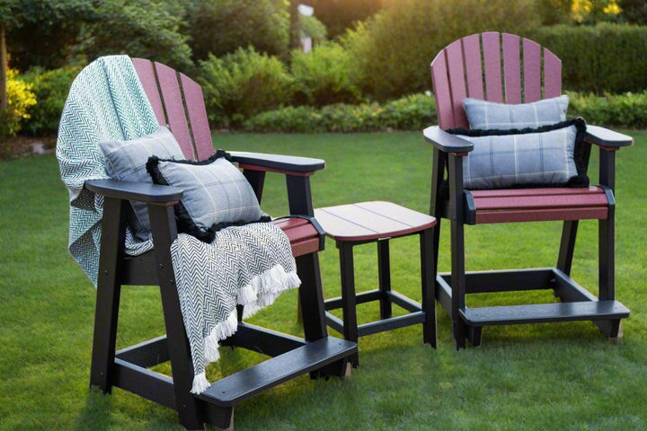 Fanback Counter Arm Chairs and Round Newport Counter Table Set | Garnet & Black Collection - RSH Decor