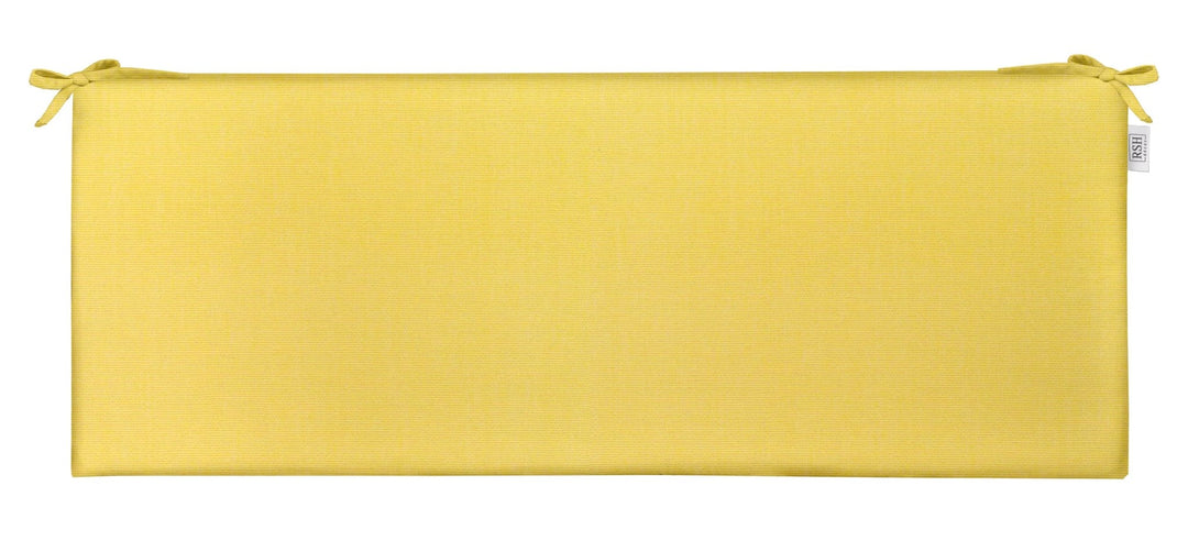 Foam Bench Cushion with Ties | Sunbrella Performance Fabric | Sunbrella Canvas Buttercup Yellow - RSH Decor