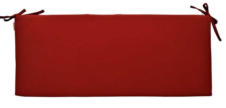 Foam Bench Cushion with Ties | Sunbrella Performance Fabric | Sunbrella Canvas Jockey Red - RSH Decor