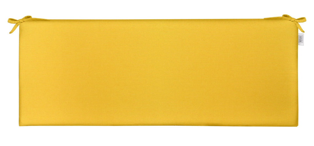 Foam Bench Cushion with Ties | Sunbrella Performance Fabric | Sunbrella Canvas Sunflower Yellow - RSH Decor