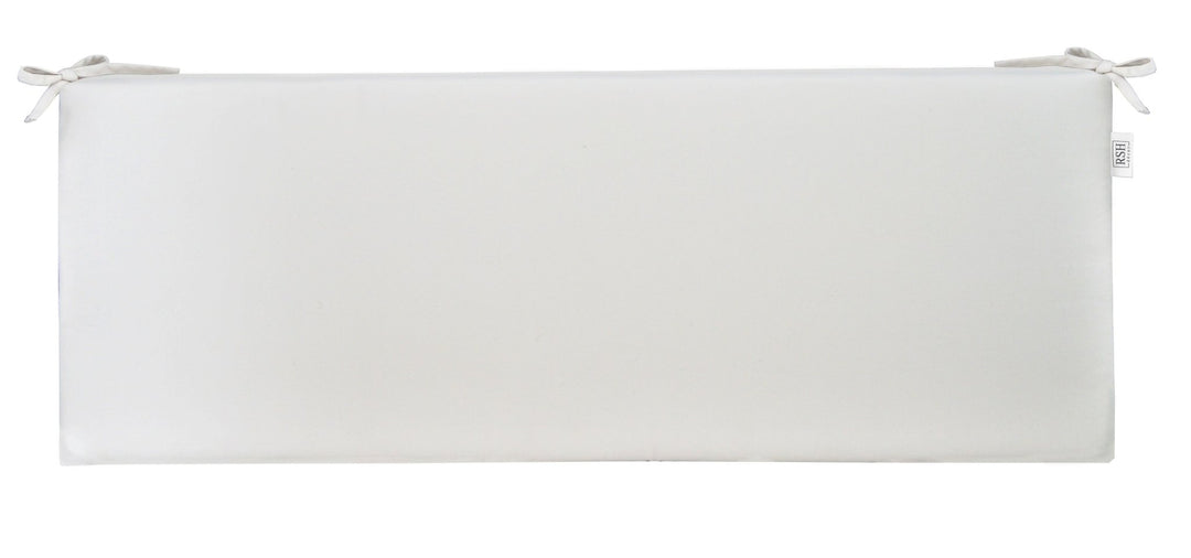 Foam Bench Cushion with Ties | Sunbrella Performance Fabric | Sunbrella Canvas White - RSH Decor