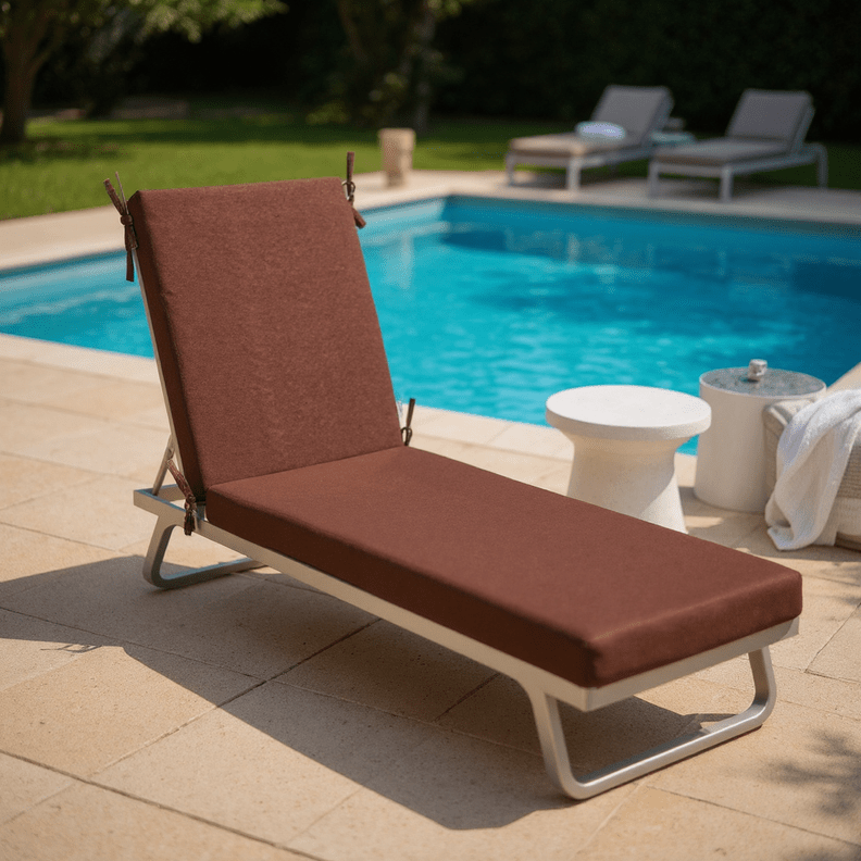 Foam Chaise Lounge Chair Cushion | Sunbrella Performance Fabric | Garnet & Black Collection - RSH Decor
