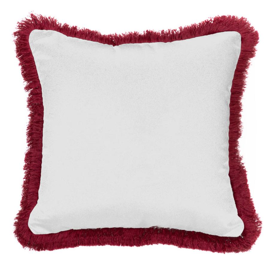 Garnet & Black Carolina Fringe Pillow | Sunbrella Performance Fabric | Garnet & Black Collection - RSH Decor