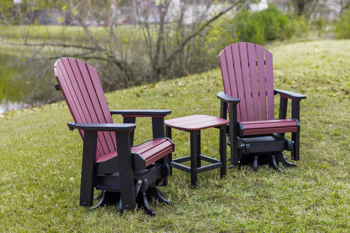 Garnet & Black Fanback Swivel Glider - RSH Decor