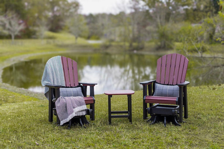 Garnet & Black Fanback Swivel Glider - RSH Decor