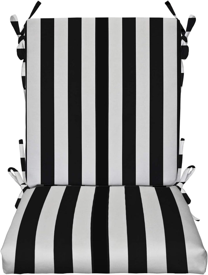 High Back Foam Chair Cushion | 44 x 22 x 3 | Black & White Stripe | SUMMER FLASH SALE - RSH Decor