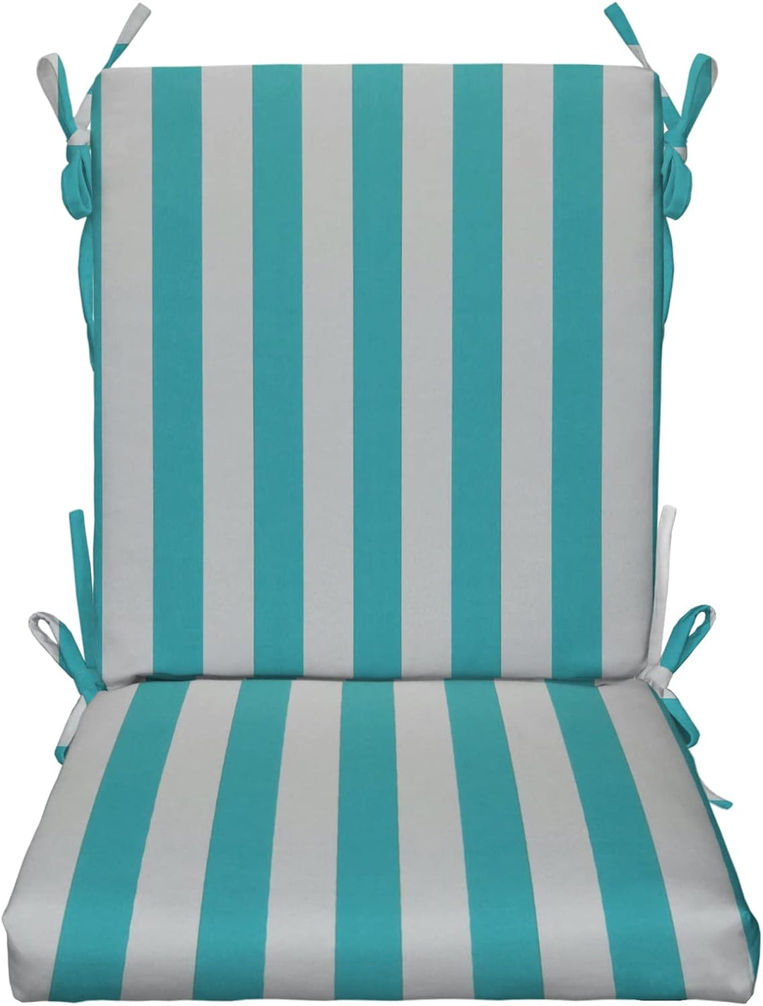 High Back Foam Chair Cushion | 44 x 22 x 3 | Cancun Blue & White Stripe | SUMMER FLASH SALE - RSH Decor