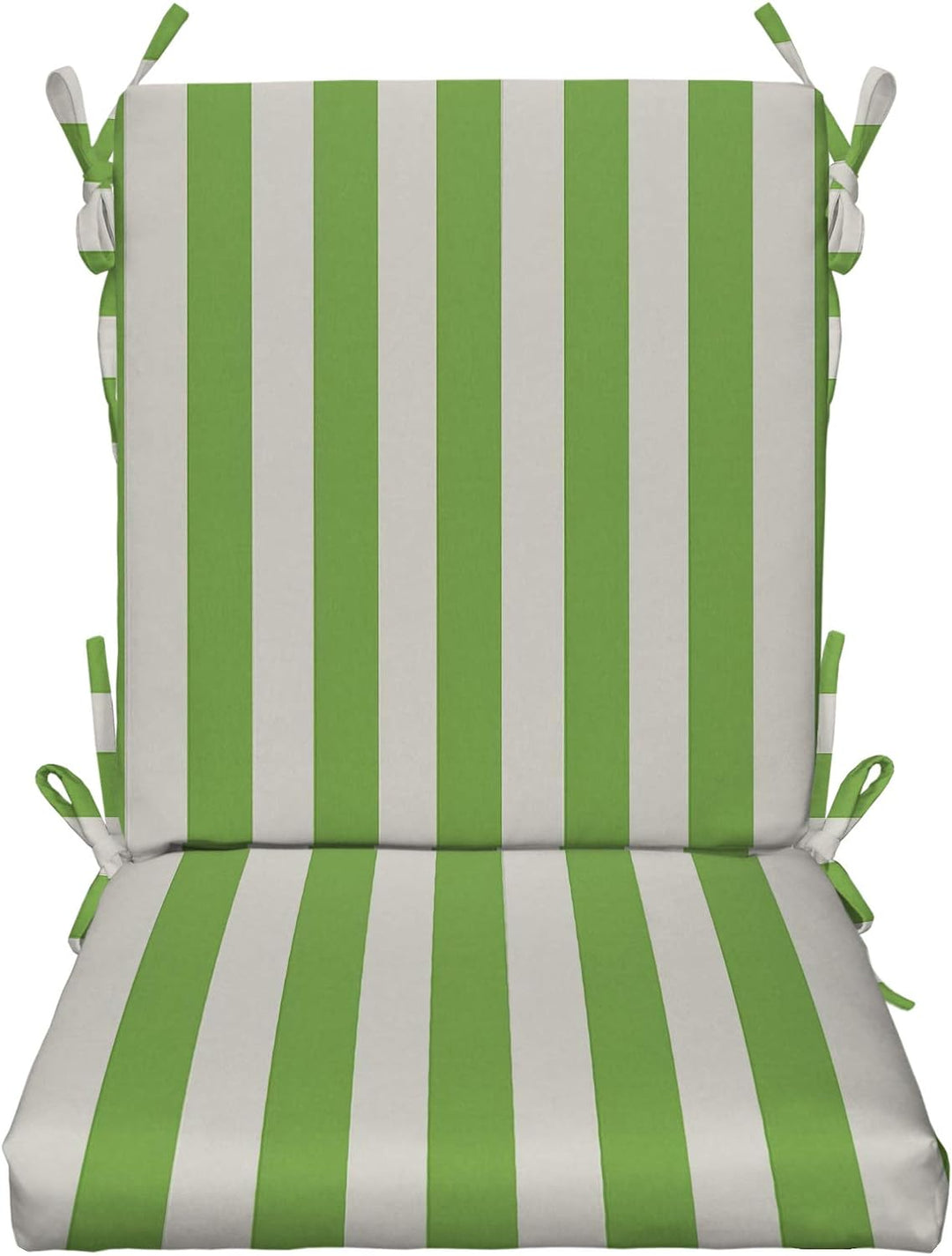 High Back Foam Chair Cushion | 44 x 22 x 3 | Kiwi Green & White Stripe | SUMMER FLASH SALE - RSH Decor