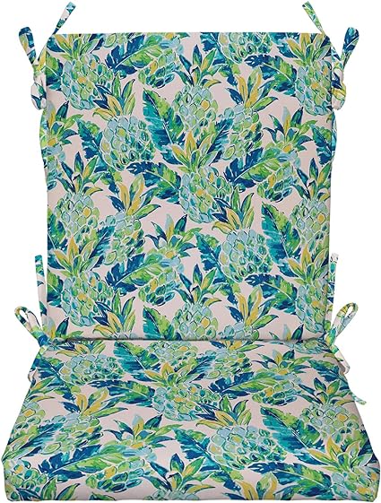 High Back Foam Chair Cushion | 44 x 22 x 3 | Vida Opal Blue Pineapple | SUMMER FLASH SALE - RSH Decor