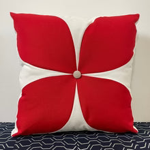 Sunbrella Flower Pillow in Logo Red/Flax