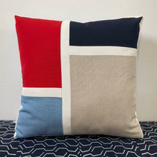 Sunbrella Blocks Pillow in Logo Red/Navy